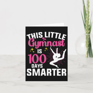 Tarjeta Gimnast chica Feliz 100 Días De Gimnasia Escolar T