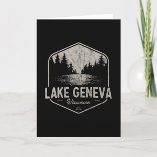 Tarjeta Ginebra del Lago Wisconsin Al Aire Libre Vintage