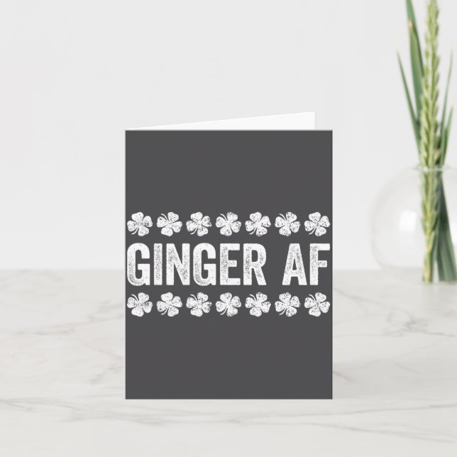 Tarjeta Ginger Af Shirt Irish Men Women St Patricks Day  (Anverso)