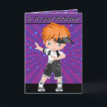 Tarjeta Ginger Boys Hip Hop Word Search Feliz cumpleaños<br><div class="desc">Mira esta súper divertida tarjeta de cumpleaños feliz de Hip Hop para un niño! ¡Es increíble! Su nombre y edad aparecen en cada pliegue de esta carta haciéndolo súper personal. Tienes que añadir un mensaje personal y tu nombre y tenerlo impreso en la parte interior derecha. También hay espacio para...</div>