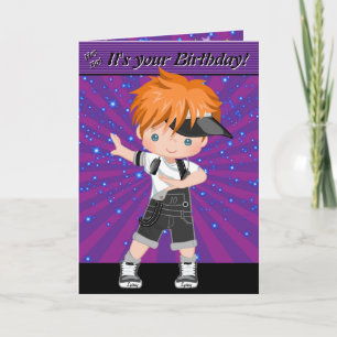 Tarjeta Ginger Boys Hip Hop Word Search Feliz cumpleaños