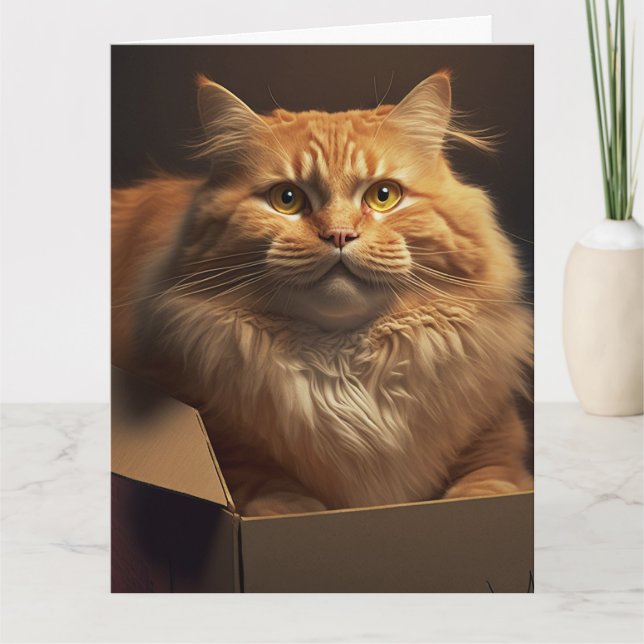 Tarjeta GINGER CAT BIRTHDAY ART Greeting Card (Anverso)