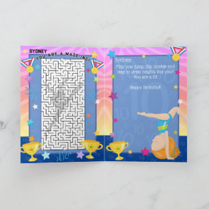 Tarjeta Ginger Girl Gimnasia Cumpleaños Eres un Laberinto