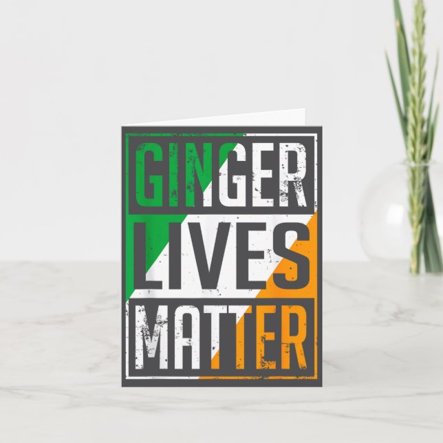 Tarjeta Ginger Lives Irish Flag St Patricks Day Redhead Me (Anverso)