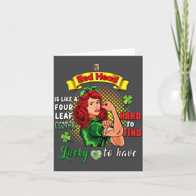 Tarjeta Ginger St Patrick Day Irish Women Lucky Redhead Sh (Anverso)