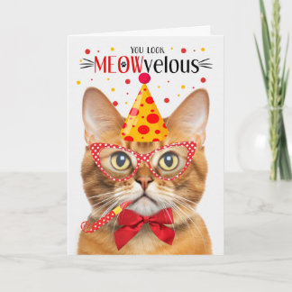 Tarjeta Ginger Tabby Cat MEOWveloz Cumpleaños