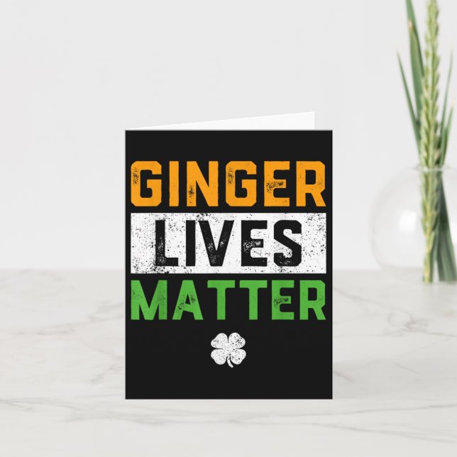 Tarjeta Ginger vive el irlandés Tee Funny St Patricks Day (Anverso)