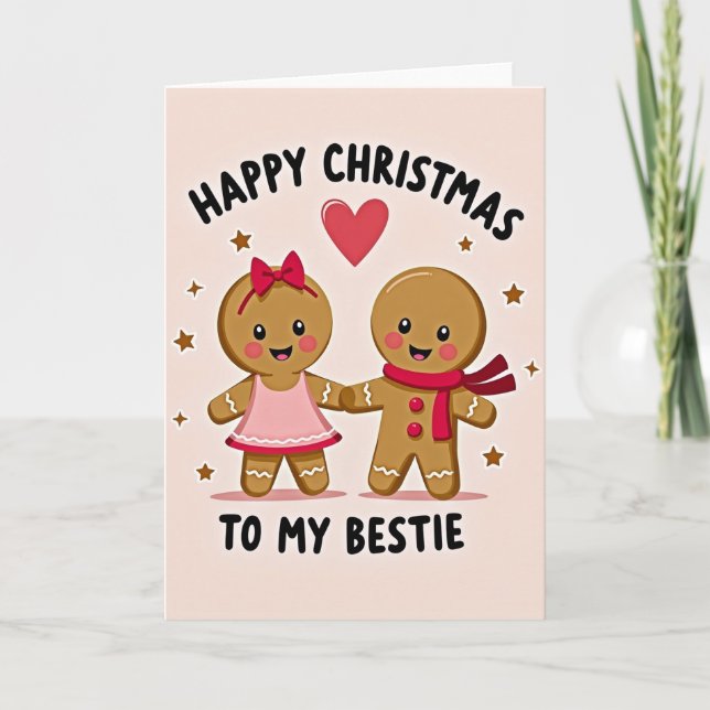 Tarjeta Gingerbread Bestie Christmas Card (Anverso)