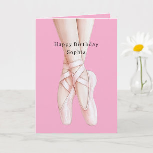 Tarjeta Gingerbread Chica Ballerina Ballet Cumpleaños