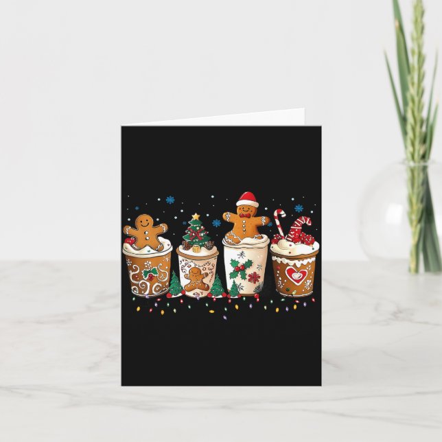 Tarjeta Gingerbread Christmas Coffee Cute Sweet Winter Hol (Anverso)