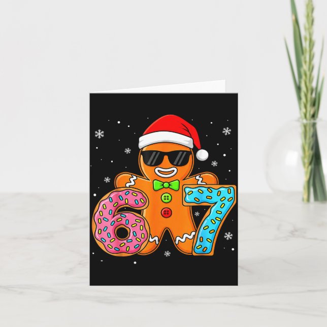 Tarjeta Gingerbread Divertido Seis Siete 67 Helado Goteo C (Anverso)
