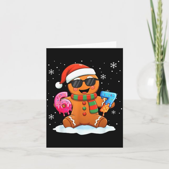 Tarjeta Gingerbread Divertido Seis Siete 67 Helado Goteo N (Anverso)