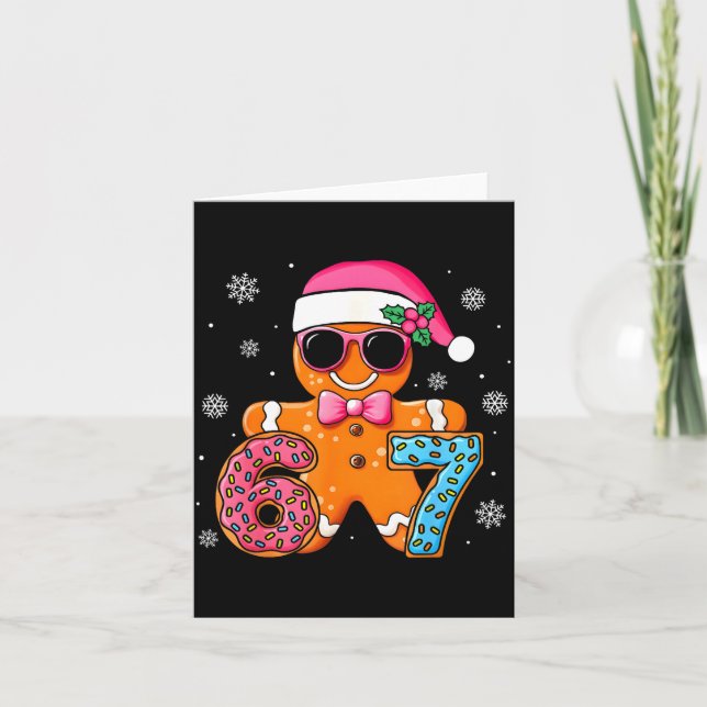 Tarjeta Gingerbread Divertido Seis Siete 67 Helado Goteo N (Anverso)