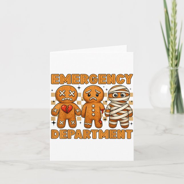 Tarjeta Gingerbread Emergency Department Christmas Nurse D (Anverso)