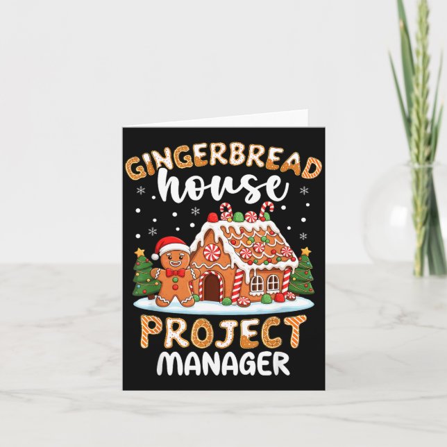 Tarjeta Gingerbread House Project Manager Christmas Cookie (Anverso)
