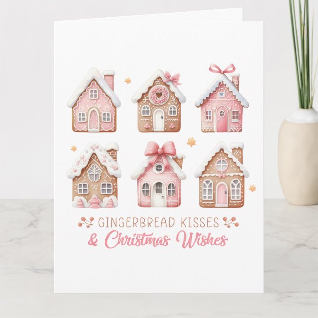 Tarjeta Gingerbread Houses Christmas Greeting Card (Anverso)