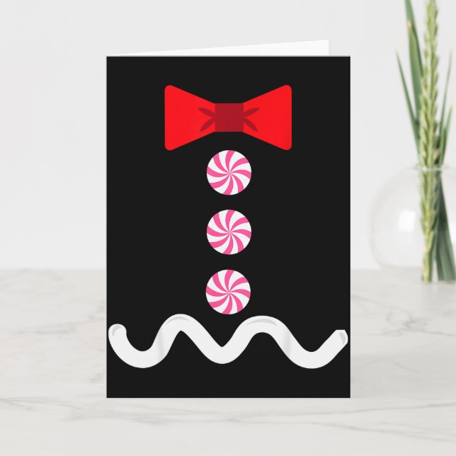 Tarjeta Gingerbread Man Christmas Costume Cookie Baking  (Anverso)