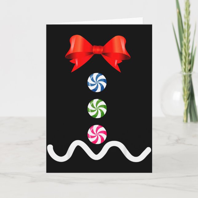 Tarjeta Gingerbread Man Christmas Costume Cookie Baking  (Anverso)