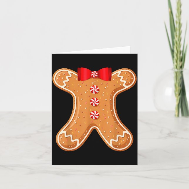 Tarjeta Gingerbread Man Cookie Costume Adult Kids Men Wome (Anverso)