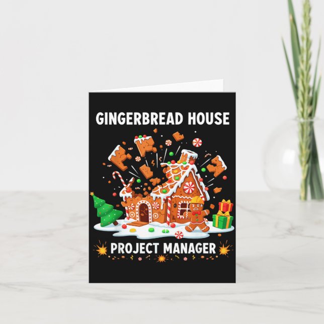 Tarjeta Gingerbread Man Costume, Gingerbread House Project (Anverso)