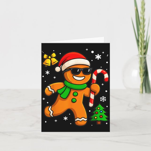 Tarjeta Gingerbread Man Funny Christmas Cookie Costume Bak (Anverso)