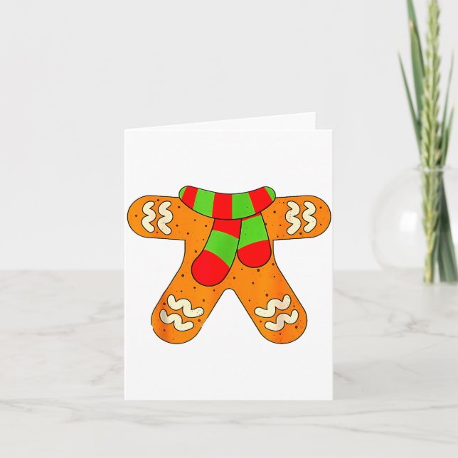 Tarjeta Gingerbread Man Shirt Adult Kids Men Women Cookie  (Anverso)