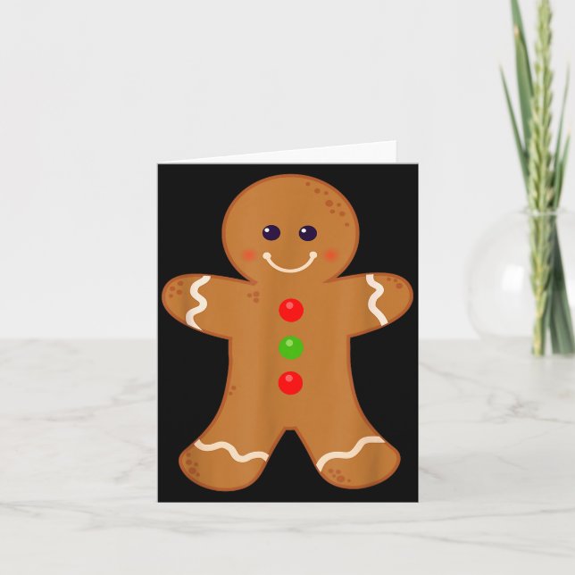 Tarjeta Gingerbread Man Shirt Christmas Cookie Baking Holi (Anverso)