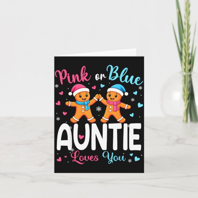 Tarjeta Gingerbread Nk Or Blue Auntie Loves You Christmas  (Anverso)