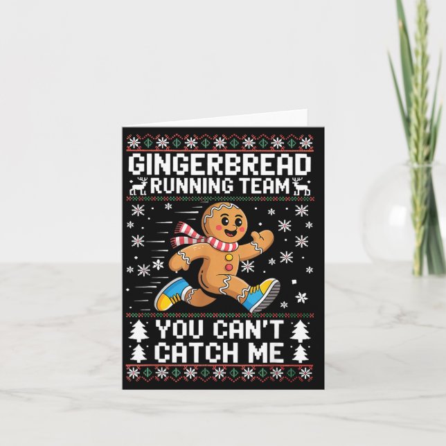 Tarjeta Gingerbread Running Team Christmas Run Runner Funn (Anverso)