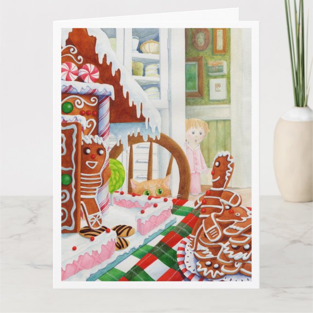 Tarjeta GINGERBREAD SORPRESA para grandes Navidade (Anverso)