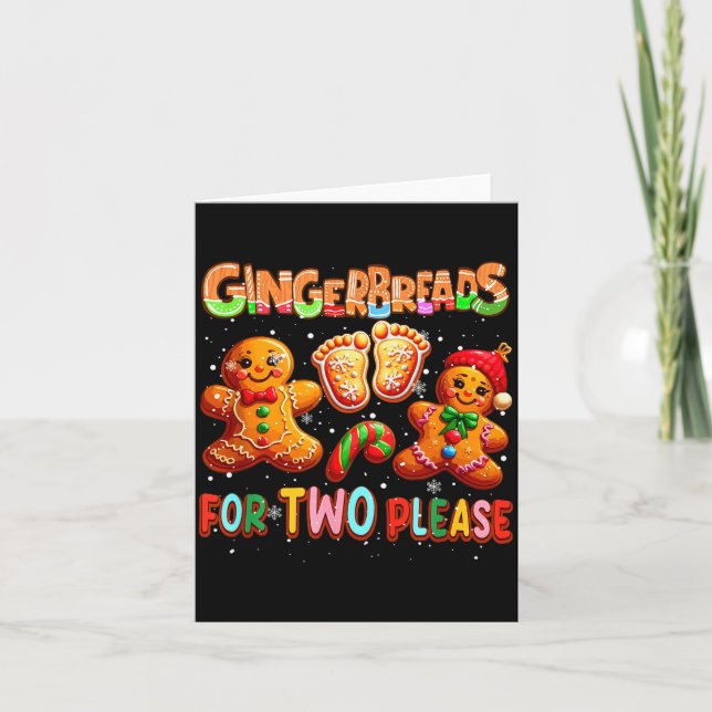 Tarjeta Gingerbreads For Two Please Christmas Pregnancy An (Anverso)