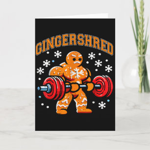 Tarjeta Gingershred divertido hombre de jengibre gimnasio 