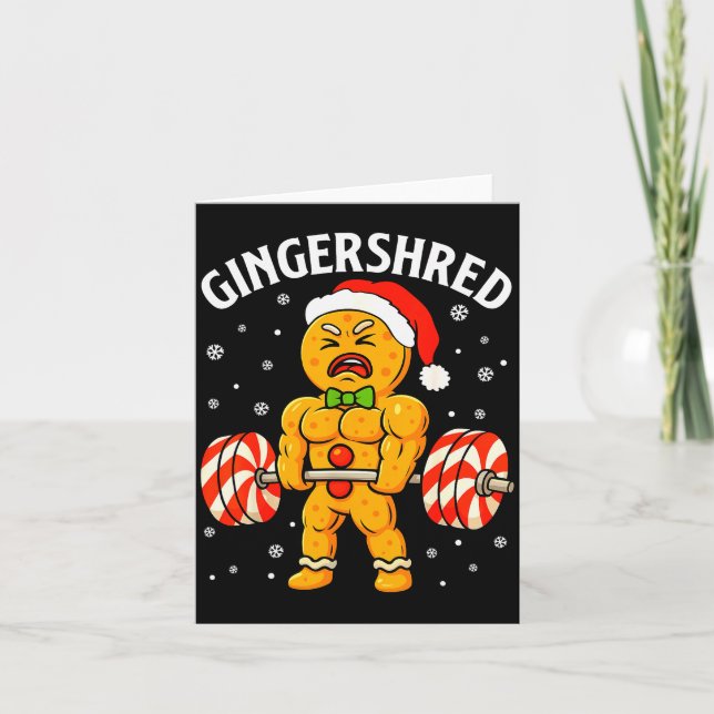 Tarjeta Gingershred divertido hombre de jengibre gimnasio  (Anverso)