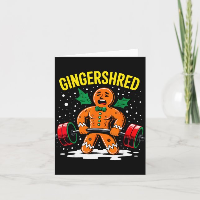 Tarjeta Gingershred divertido hombre de jengibre gimnasio  (Anverso)