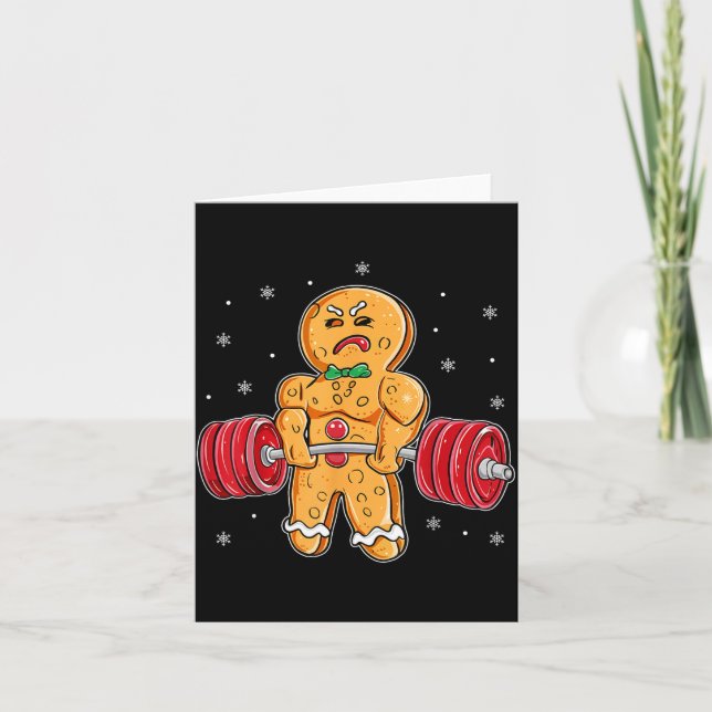 Tarjeta Gingershred divertido hombre de jengibre gimnasio  (Anverso)