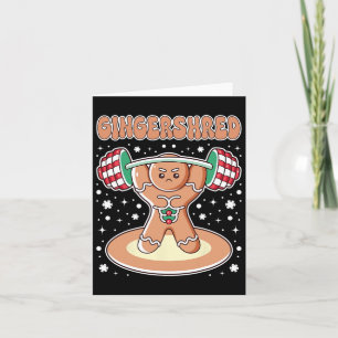 Tarjeta Gingershred Funny Gingerbread Man Gym Bo