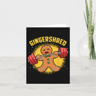 Tarjeta Gingershred Funny Gingerbread Man Gym Bodybuilding