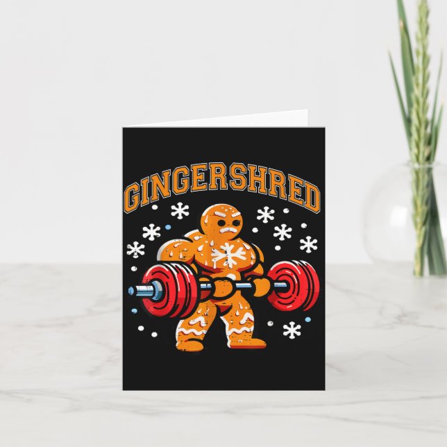 Tarjeta Gingershred Funny Gingerbread Man Gym Bodybuilding (Anverso)