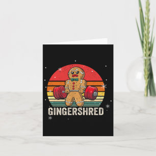 Tarjeta Gingershred Funny Gingerbread Man Gym Bodybuilding