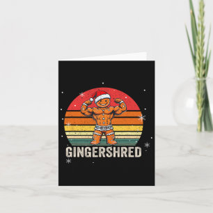 Tarjeta Gingershred Funny Gingerbread Man Gym Bodybuilding