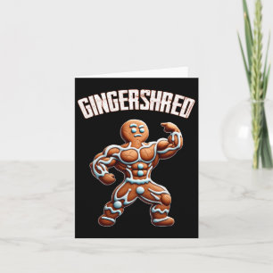 Tarjeta Gingershred Funny Gingerbread Man Gym Bodybuilding