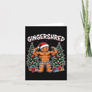 Tarjeta Gingershred Funny Gingerbread Man Gym Bodybuilding