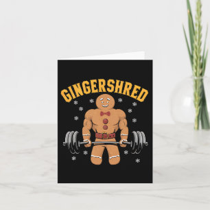 Tarjeta Gingershred Funny Gingerbread Man Gym Bodybuilding