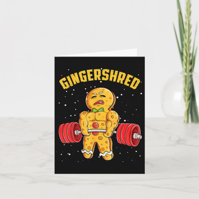 Tarjeta Gingershred Funny Gingerbread Man Gym Bodybuilding (Anverso)