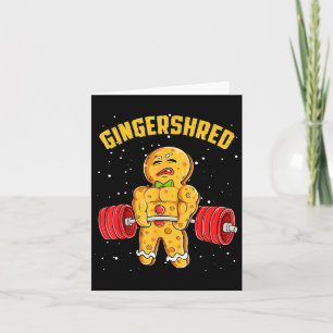 Tarjeta Gingershred Funny Gingerbread Man Gym Bodybuilding