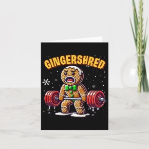 Tarjeta Gingershred Funny Gingerbread Man Gym Bodybuilding