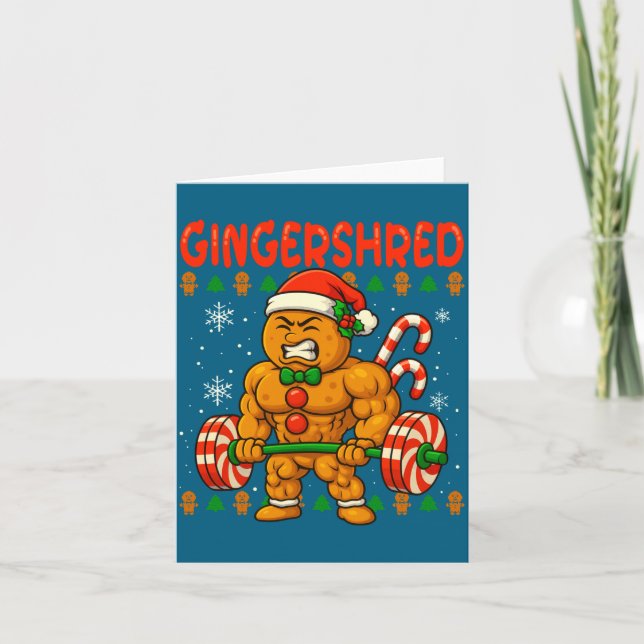 Tarjeta Gingershred Gingerbread Lifting Funny Christmas Gy (Anverso)