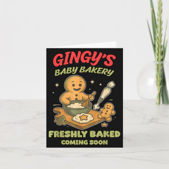 Tarjeta Gingy's Baby Bakery Freshly Baked Coming Soon Chri (Anverso)