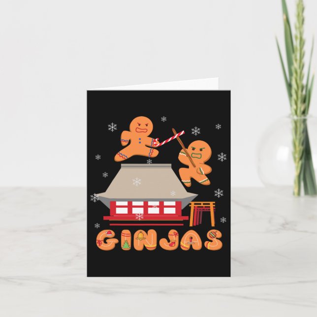 Tarjeta Ginja Ninja Ginjas Gingerbread Navidades Ninjas Gi (Anverso)
