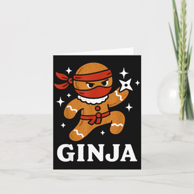 Tarjeta Ginjas Gingerbread Ninja Funny Christmas Cookie Bo (Anverso)
